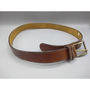 Coach Brown Burnished Cowhide Solid Brass Leather Belt Style 5800 Sz 36